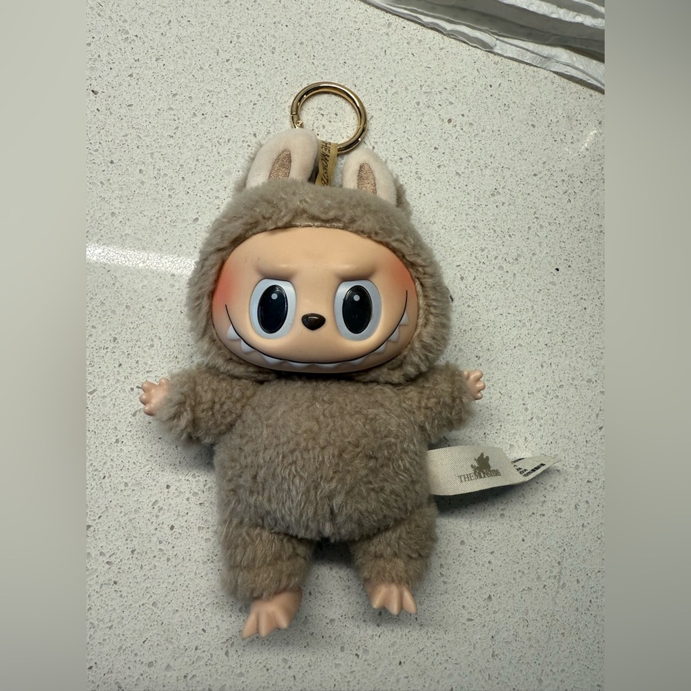 Labubu macaron toffee plush toy keychain pendant